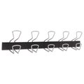 Alba Wall-Mount Coat Hooks, Metal, Silver, 22 lb, 29.92" x 2.95" x 6.45" PMPRO5M